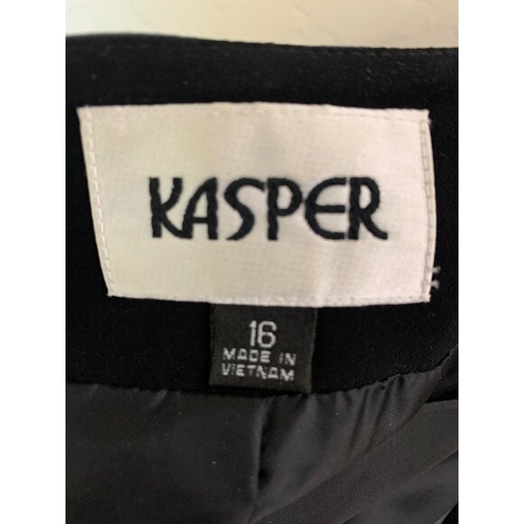 Kasper Zip Relaxed 2-Piece Gray Pant Suit Size 16 Cuffable HR Wide Leg 7636 GUC - Picture 3 of 15